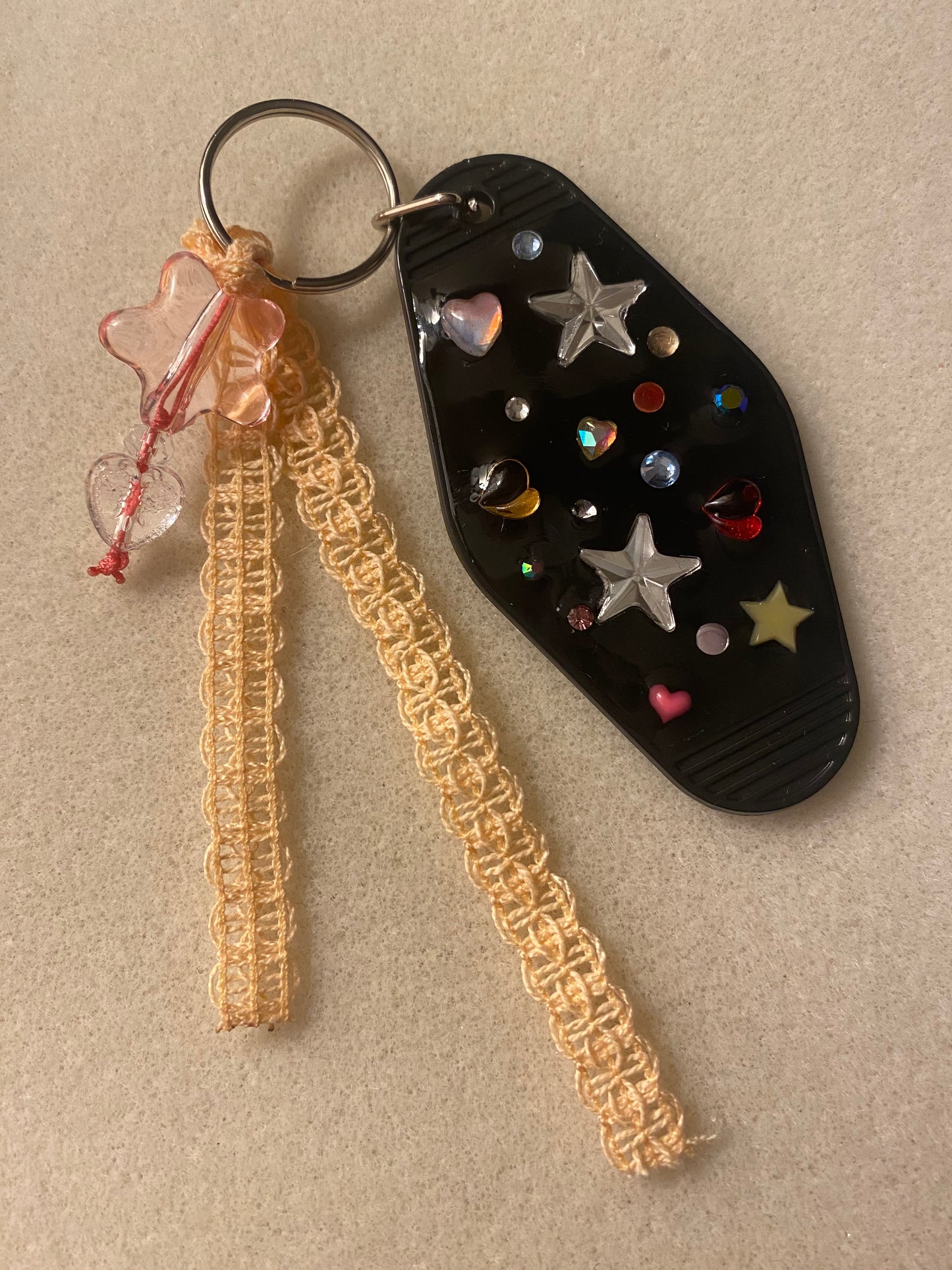 Key Chain - Retro Style LOVE IS IN THE STARS Theme