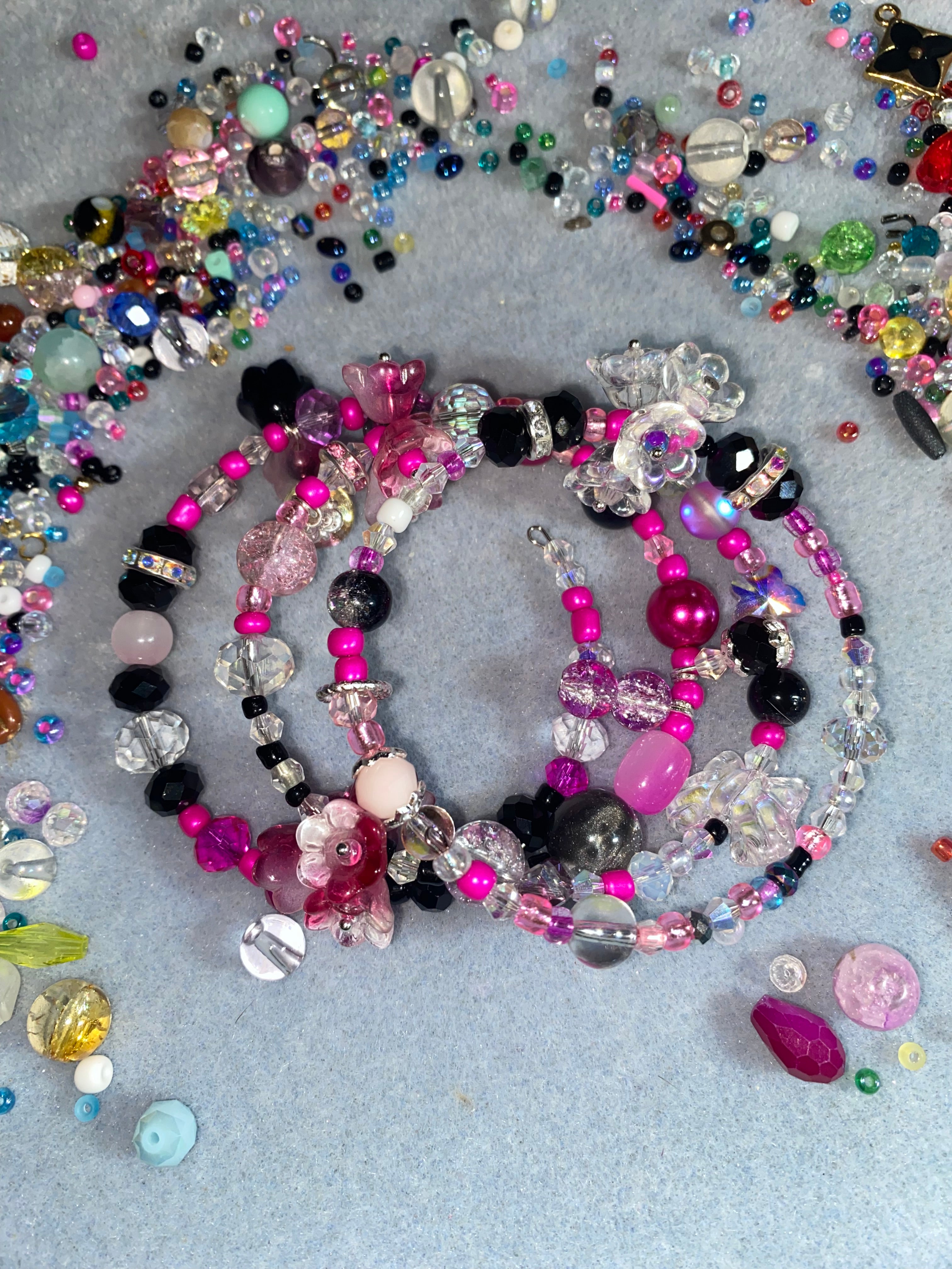 Flower bracelet - wrap and single