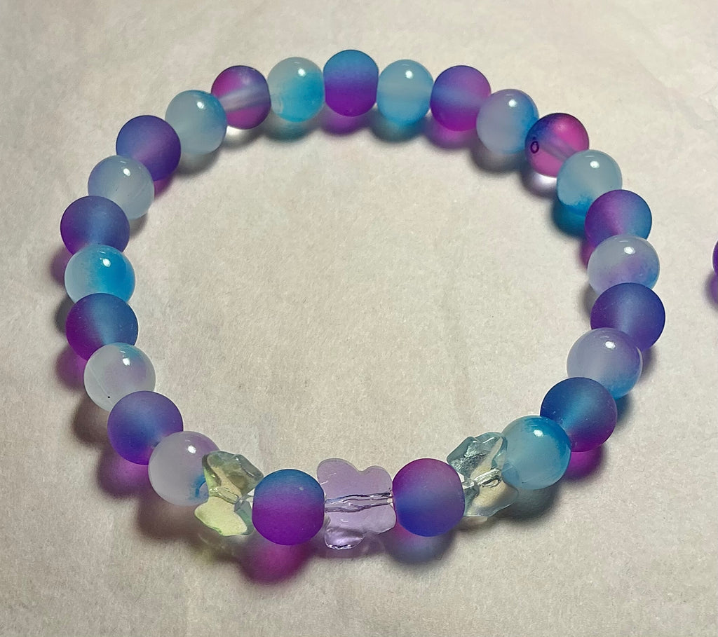 Purple Glass Butterfly bracelet