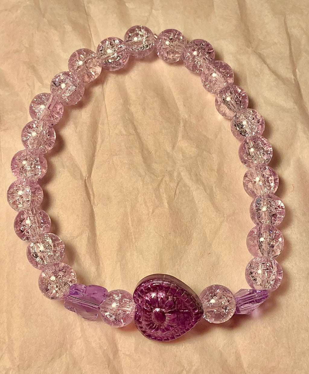 Purple Glass Butterfly bracelet