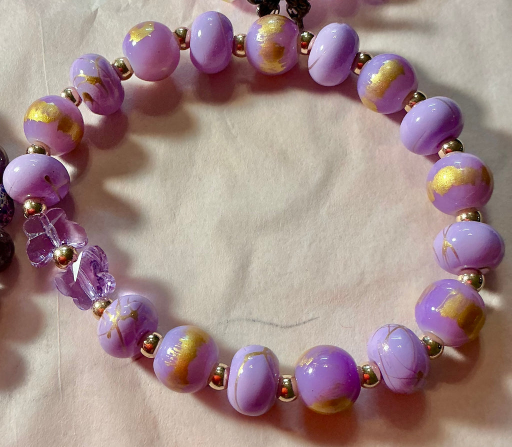 Purple Glass Butterfly bracelet