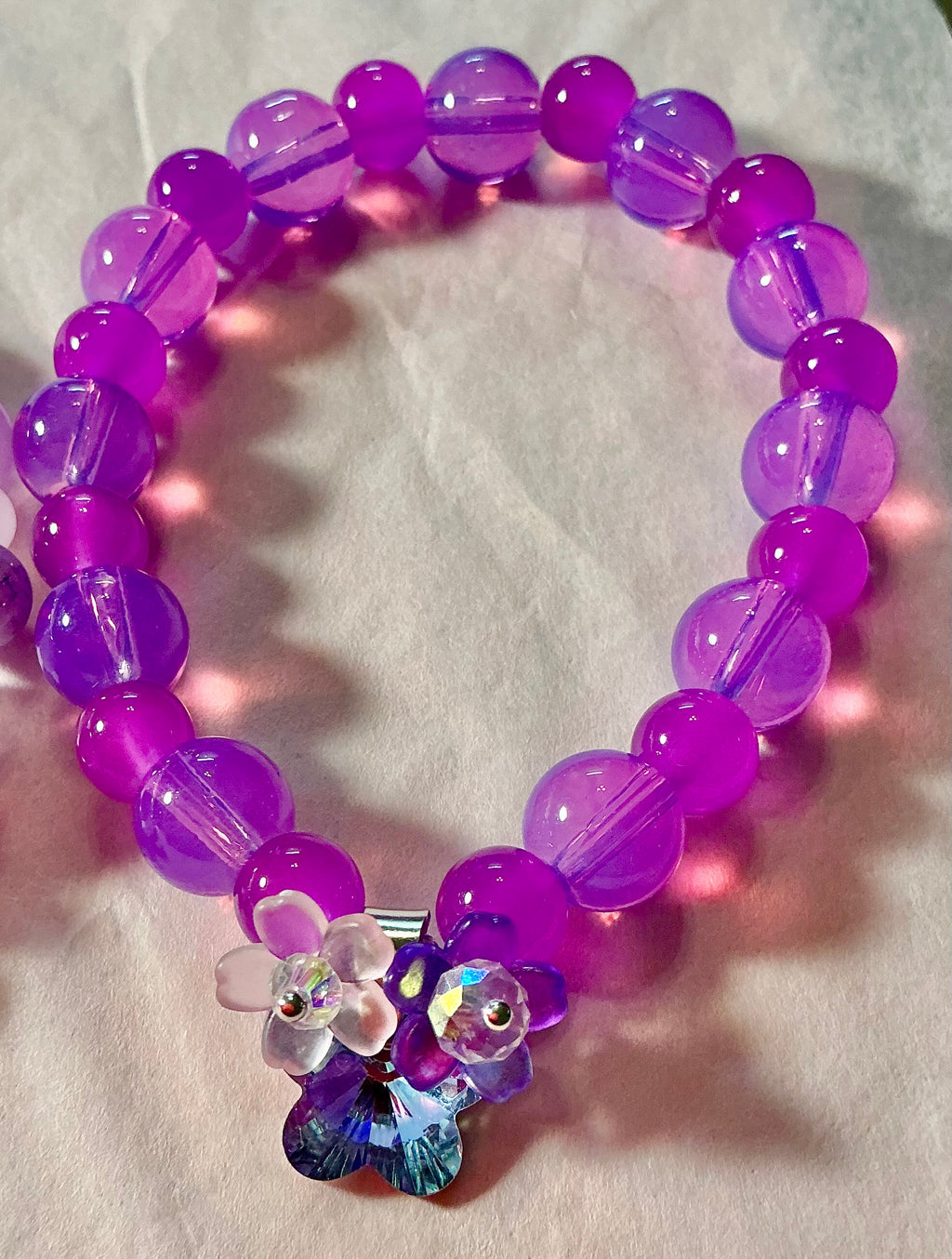 Purple Glass Butterfly bracelet
