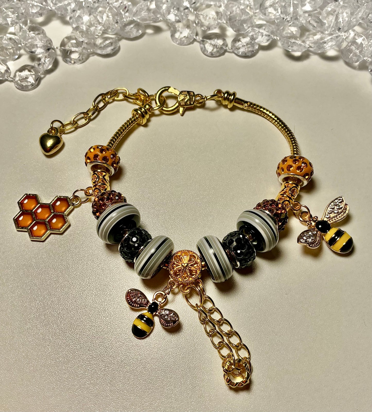 Gold Beaded Fluid Bracelet