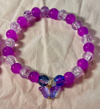Purple Glass Butterfly bracelet