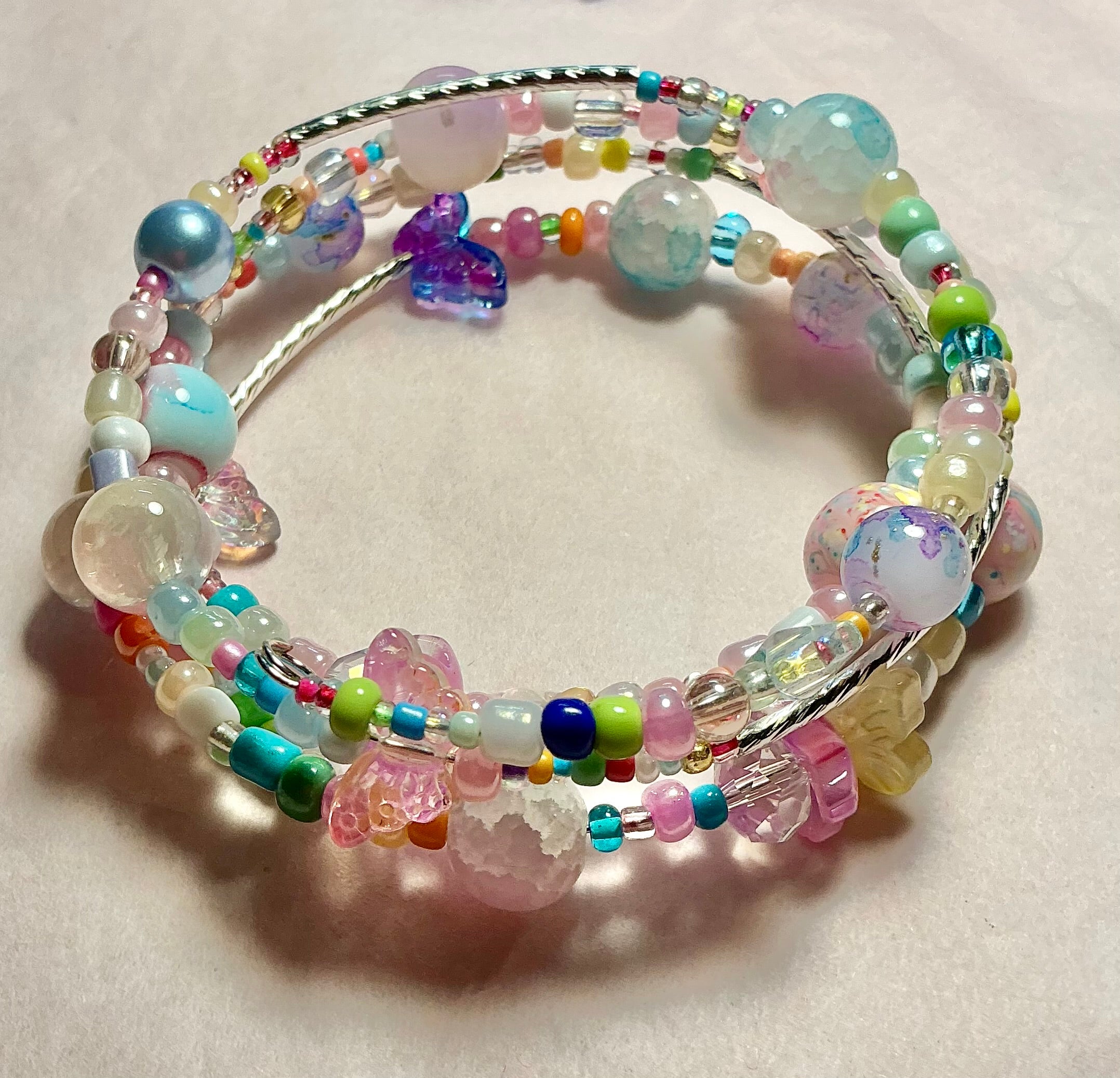 Purple Glass Butterfly bracelet