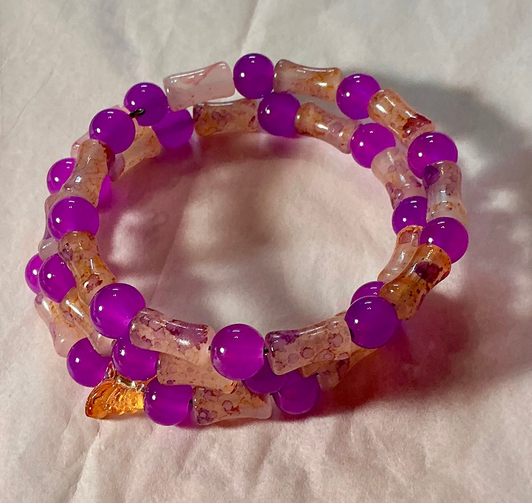 Purple Glass Butterfly bracelet
