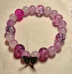 Purple Glass Butterfly bracelet