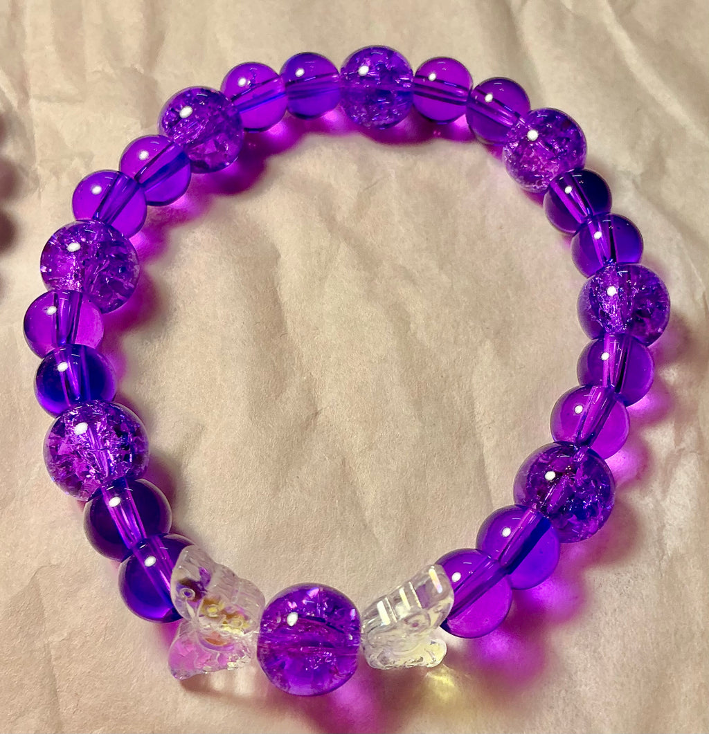 Purple Glass Butterfly bracelet