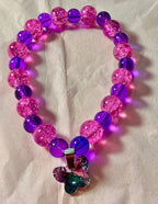 Purple Glass Butterfly bracelet