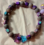 Purple Glass Butterfly bracelet