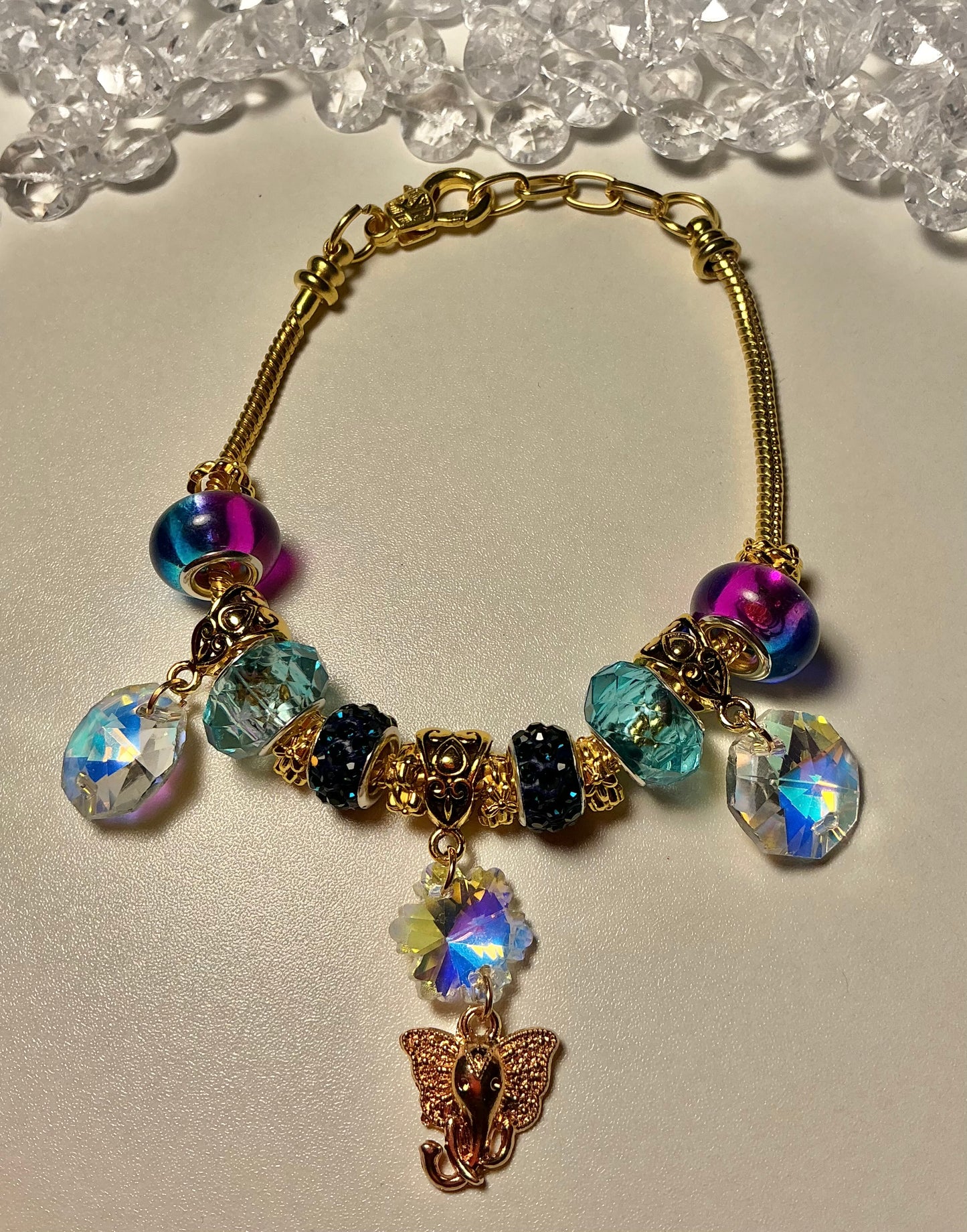 Gold Beaded Fluid Bracelet