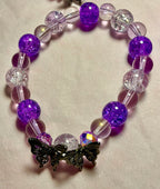 Purple Glass Butterfly bracelet