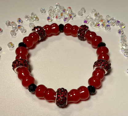 Glass Beaded and Rhinestone bracelet