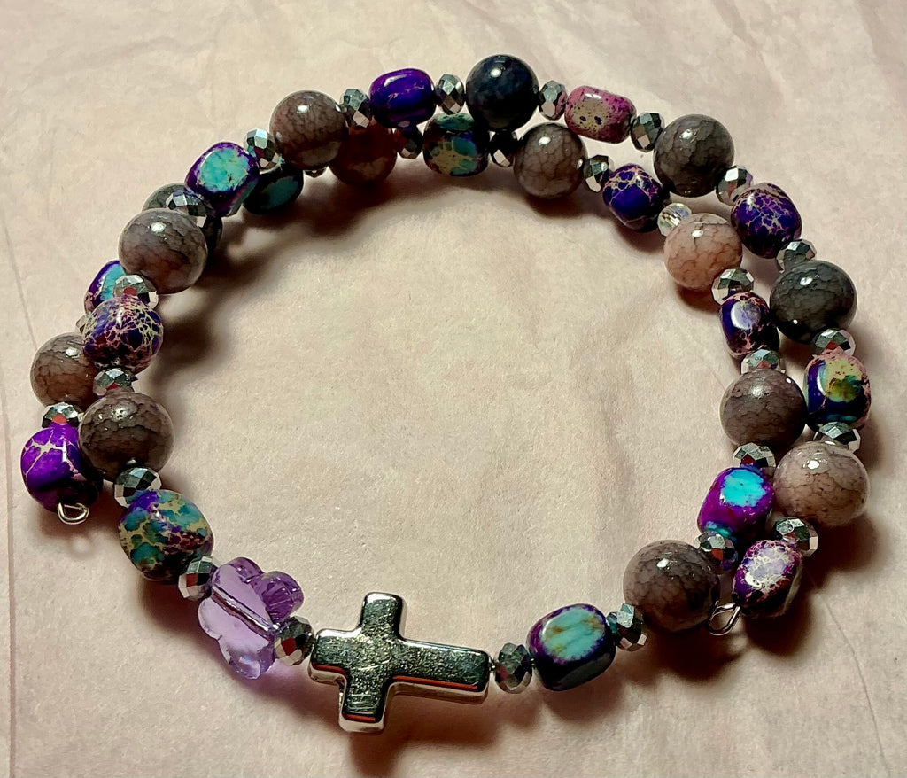 Purple Glass Butterfly bracelet