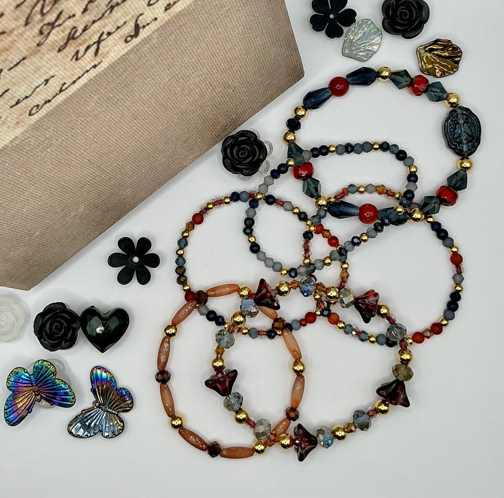 Seed Bead Bracelets - Gothic Garden