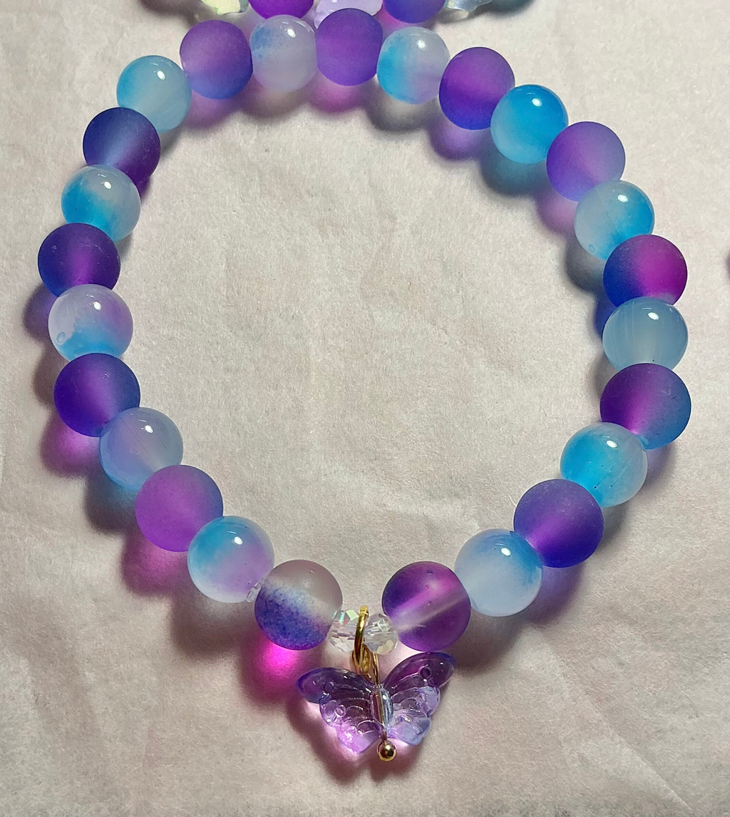 Purple Glass Butterfly bracelet