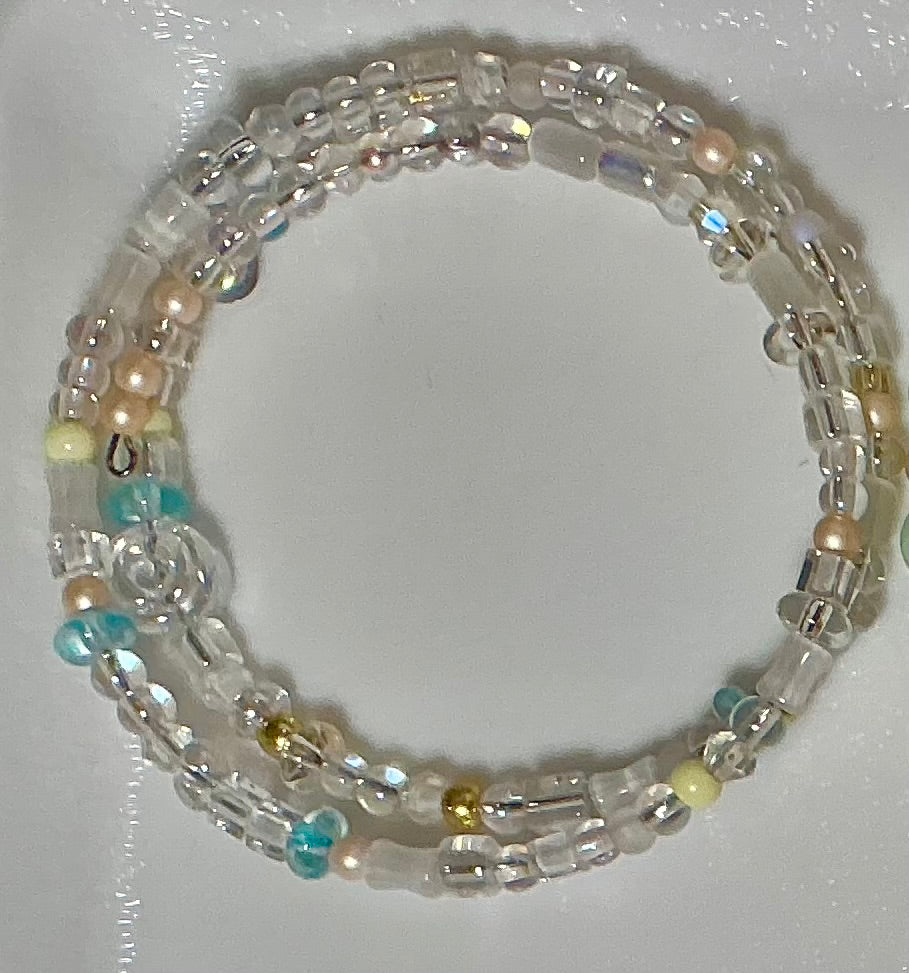 Beach themed glass bracelet