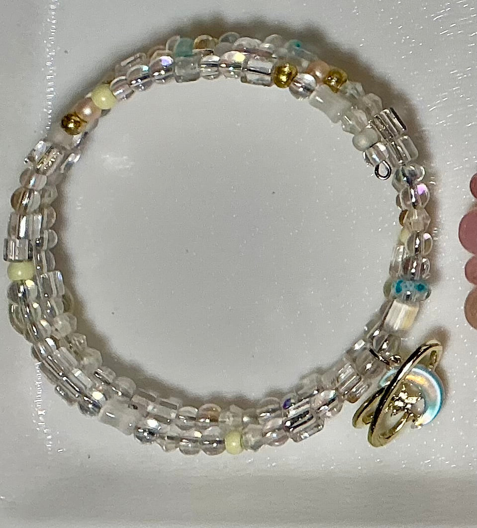 Beach themed glass bracelet