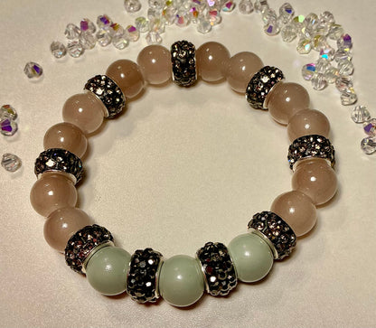 Glass Beaded and Rhinestone bracelet