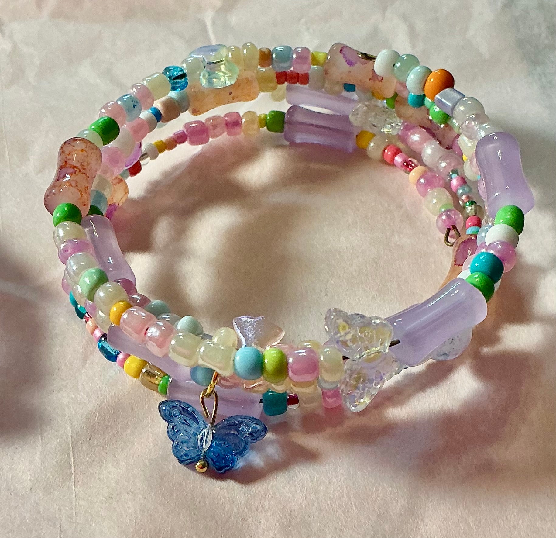 Purple Glass Butterfly bracelet