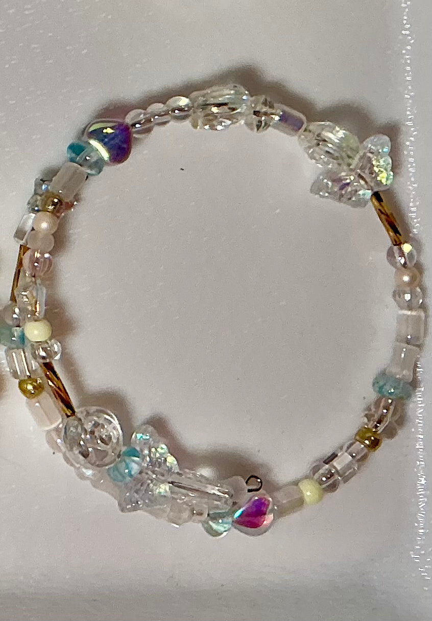 Beach themed glass bracelet