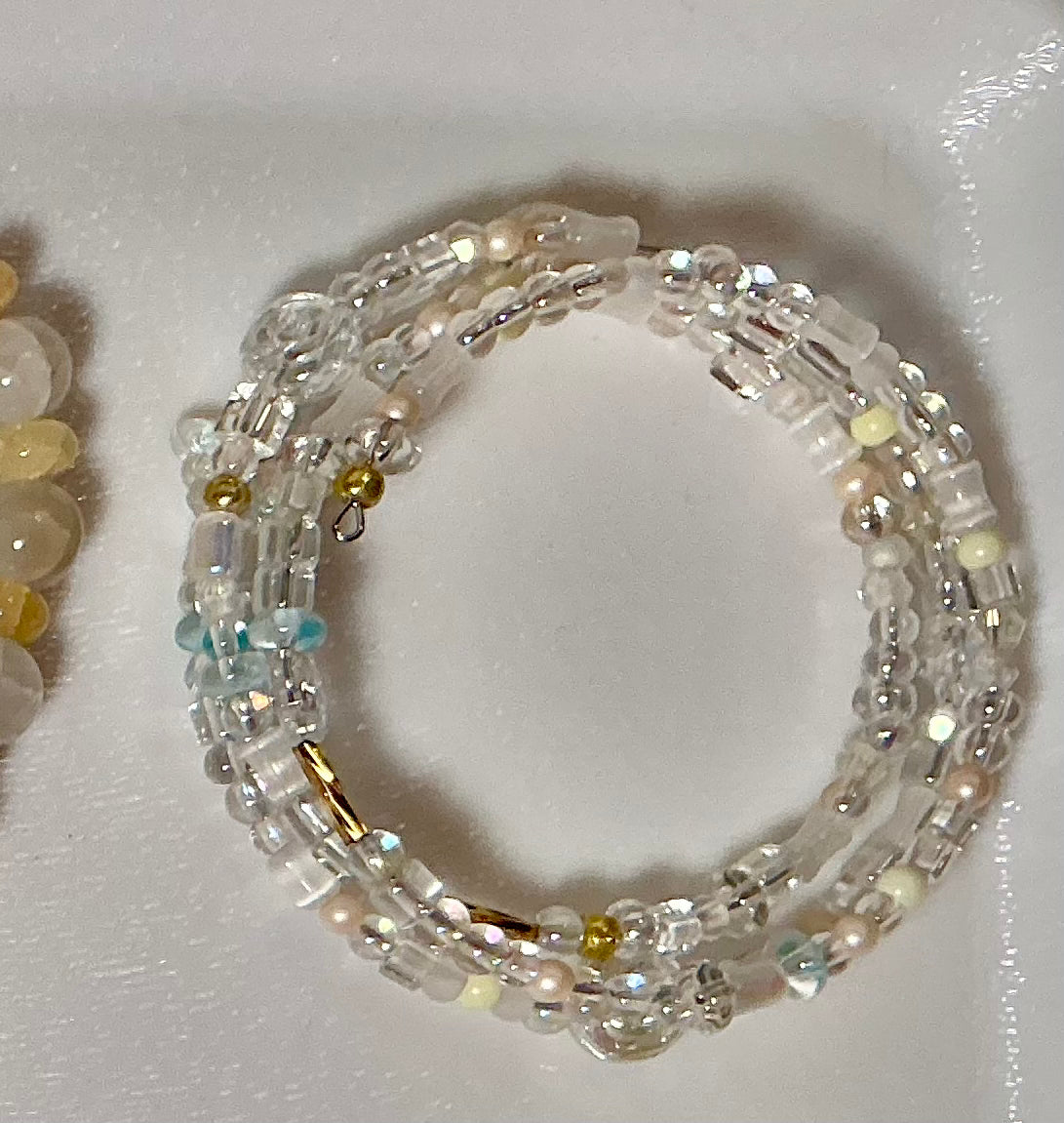 Beach themed glass bracelet
