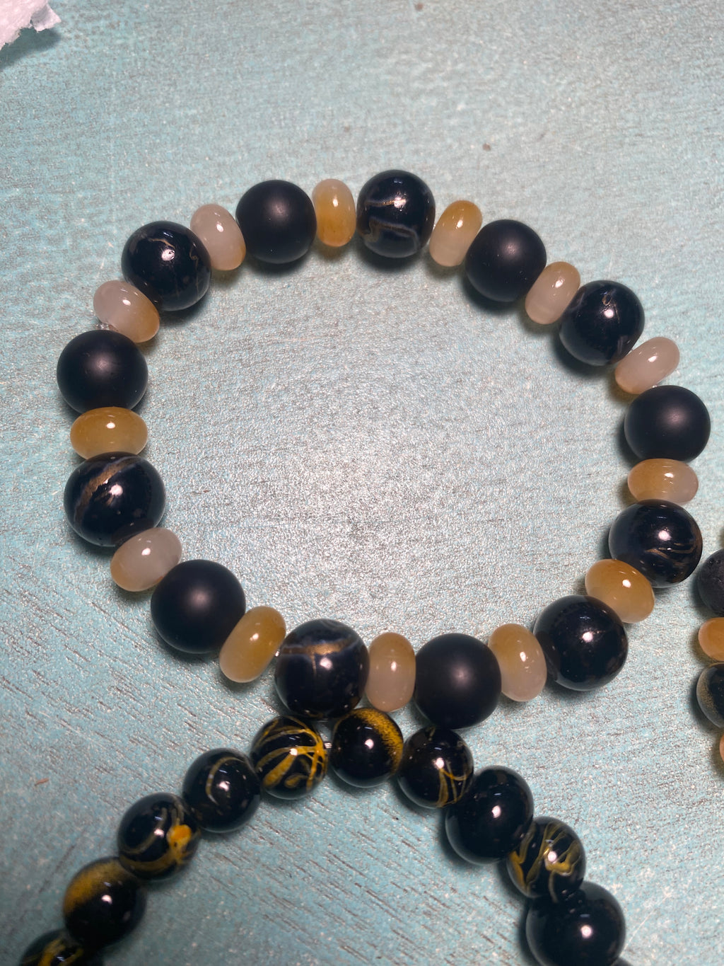 Black Glass beaded bracelet