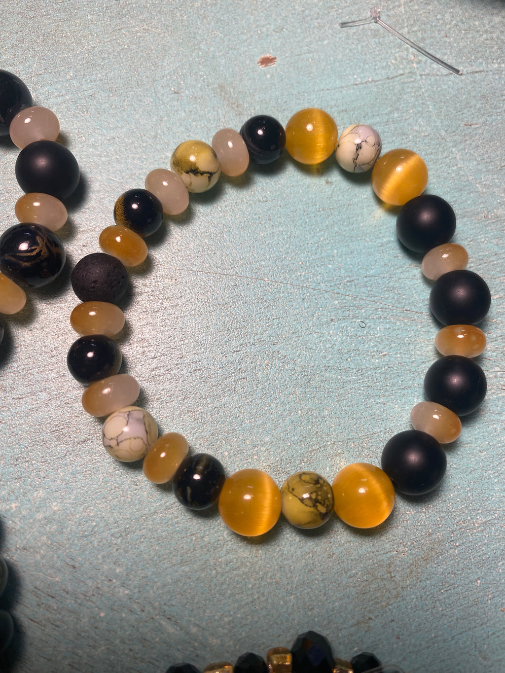 Black Glass beaded bracelet