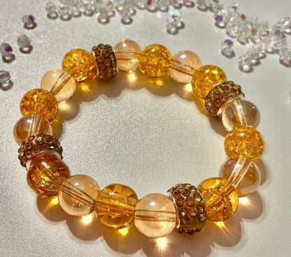 Glass Beaded and Rhinestone bracelet