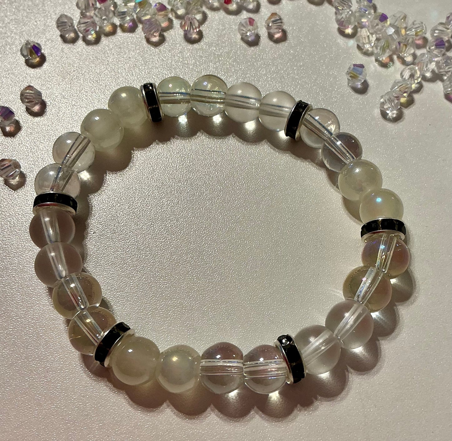 Glass Beaded and Rhinestone bracelet