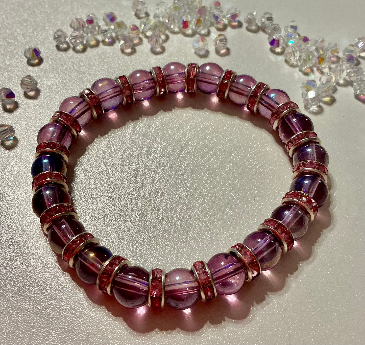 Glass Beaded and Rhinestone bracelet