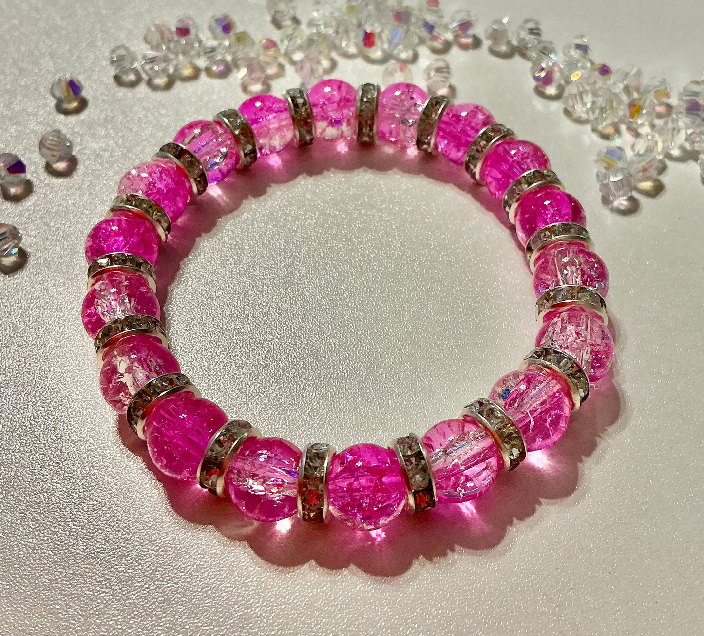Glass Beaded and Rhinestone bracelet