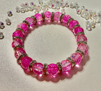Glass Beaded and Rhinestone bracelet