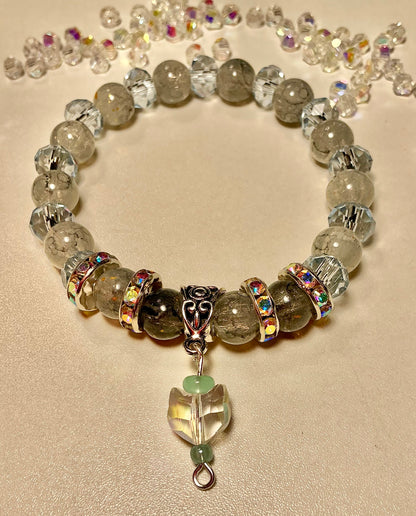 Glass Beaded and Rhinestone bracelet