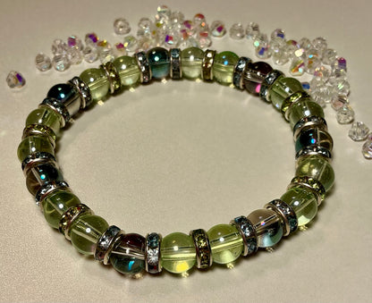 Glass Beaded and Rhinestone bracelet