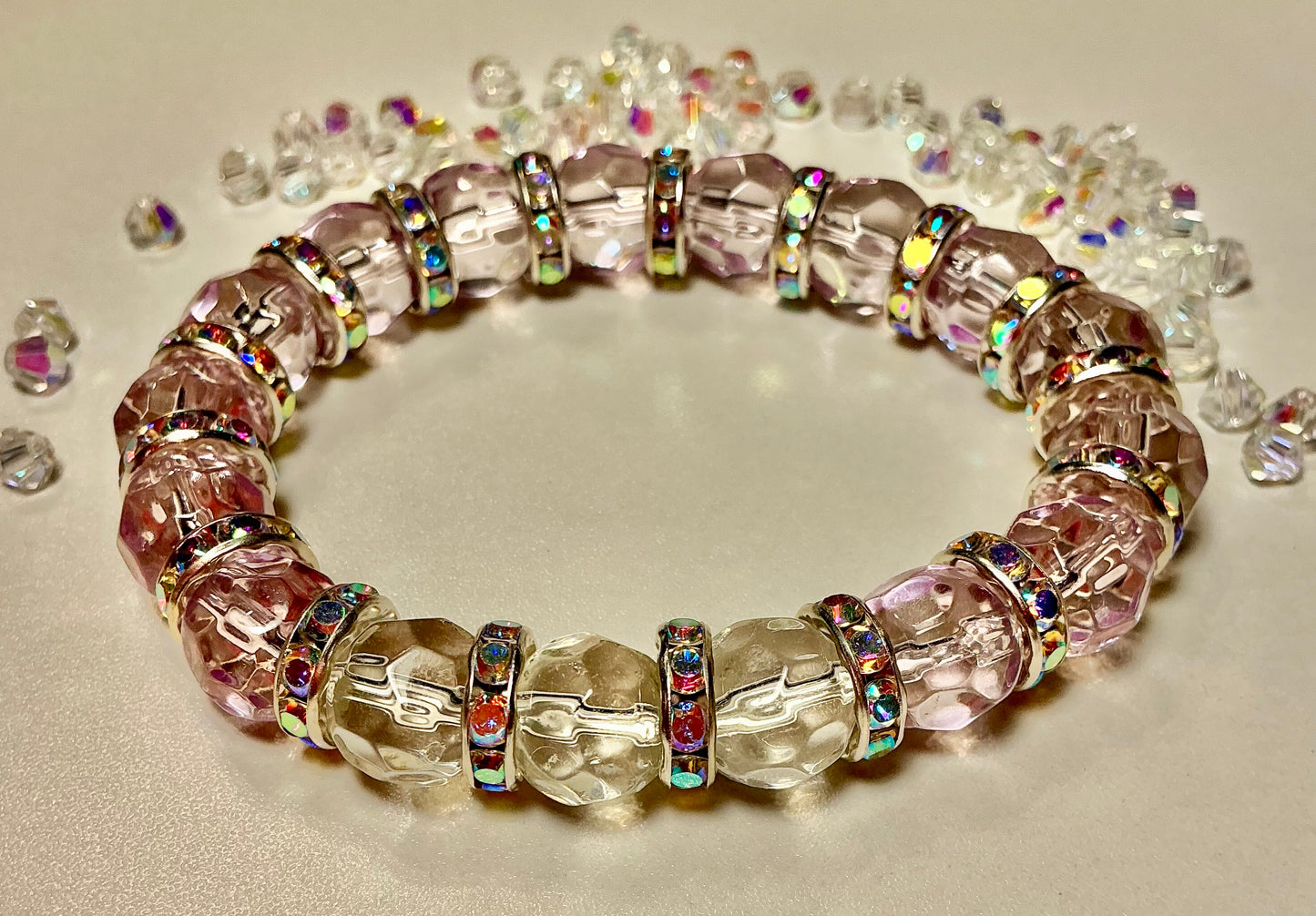 Glass Beaded and Rhinestone bracelet