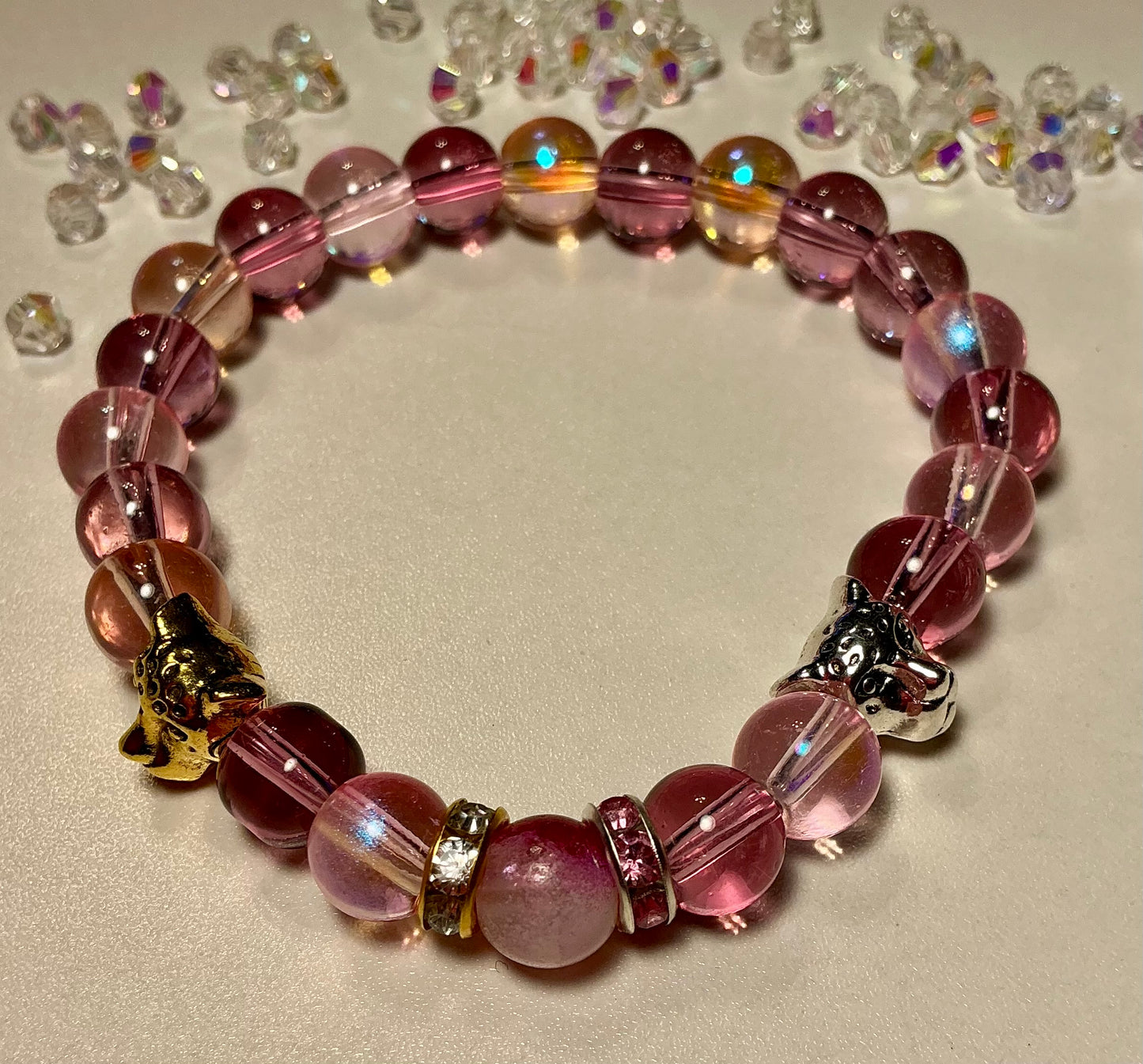 Glass Beaded and Rhinestone bracelet