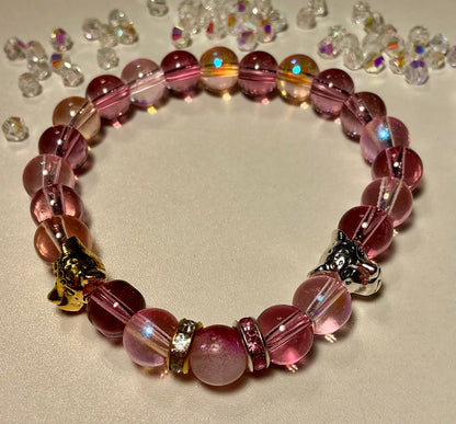 Glass Beaded and Rhinestone bracelet