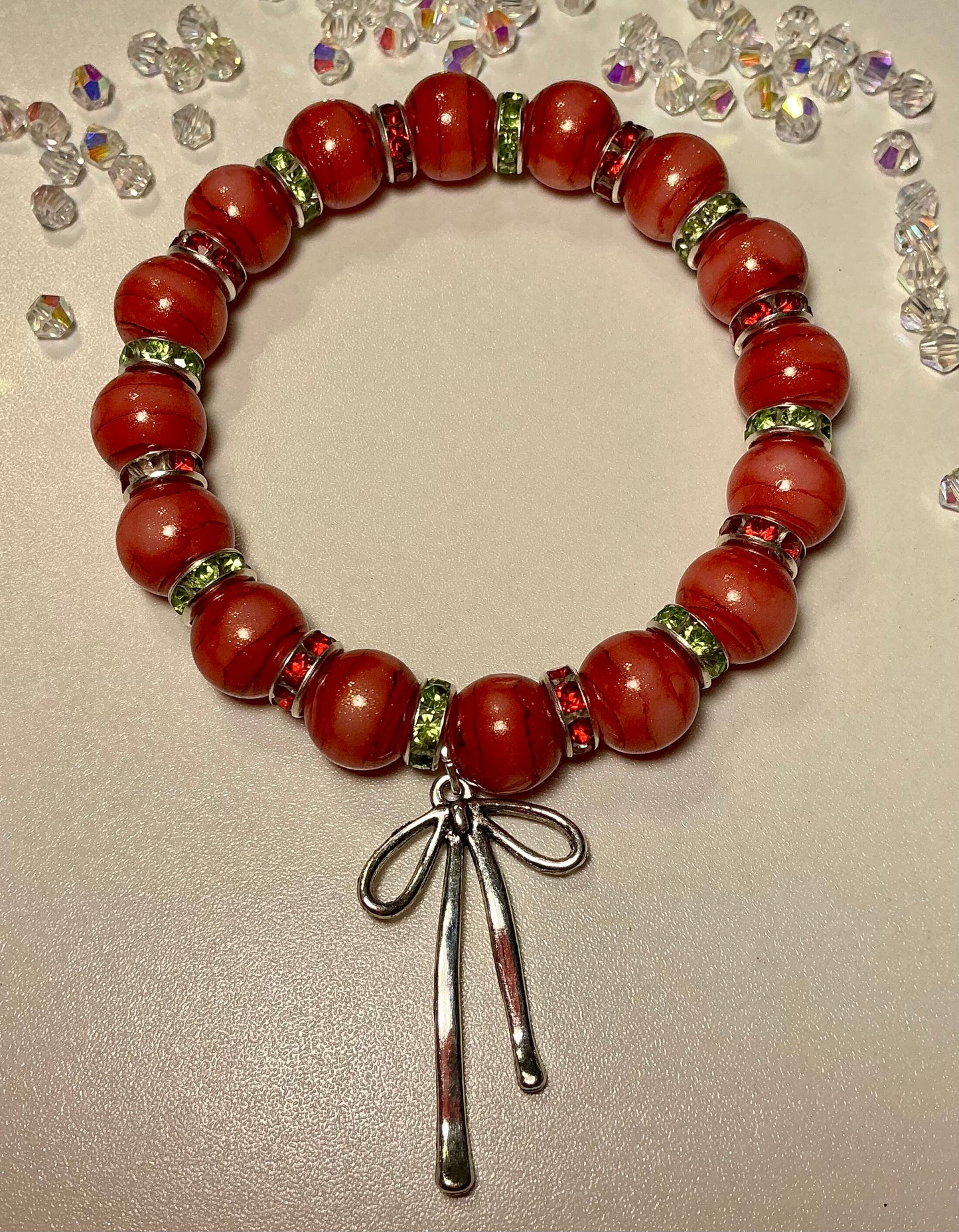 Glass Beaded and Rhinestone bracelet