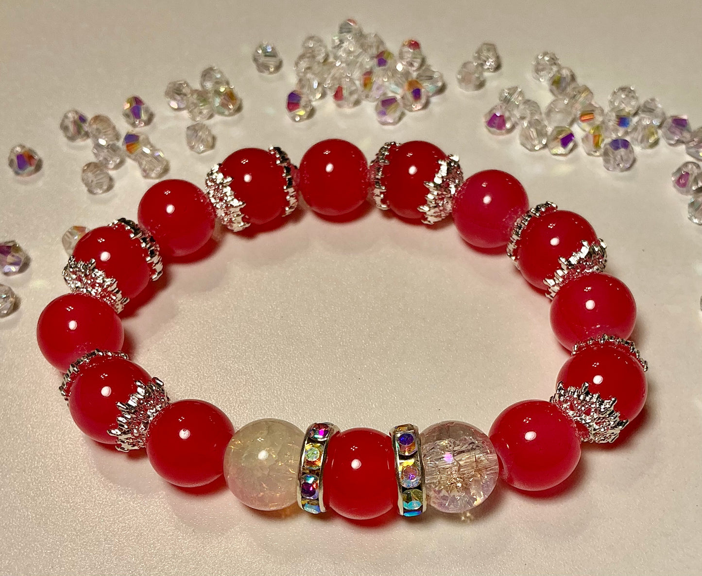 Glass Beaded and Rhinestone bracelet