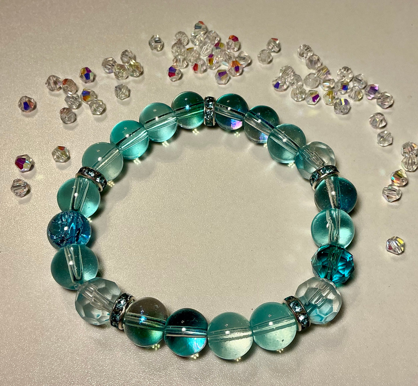 Glass Beaded and Rhinestone bracelet