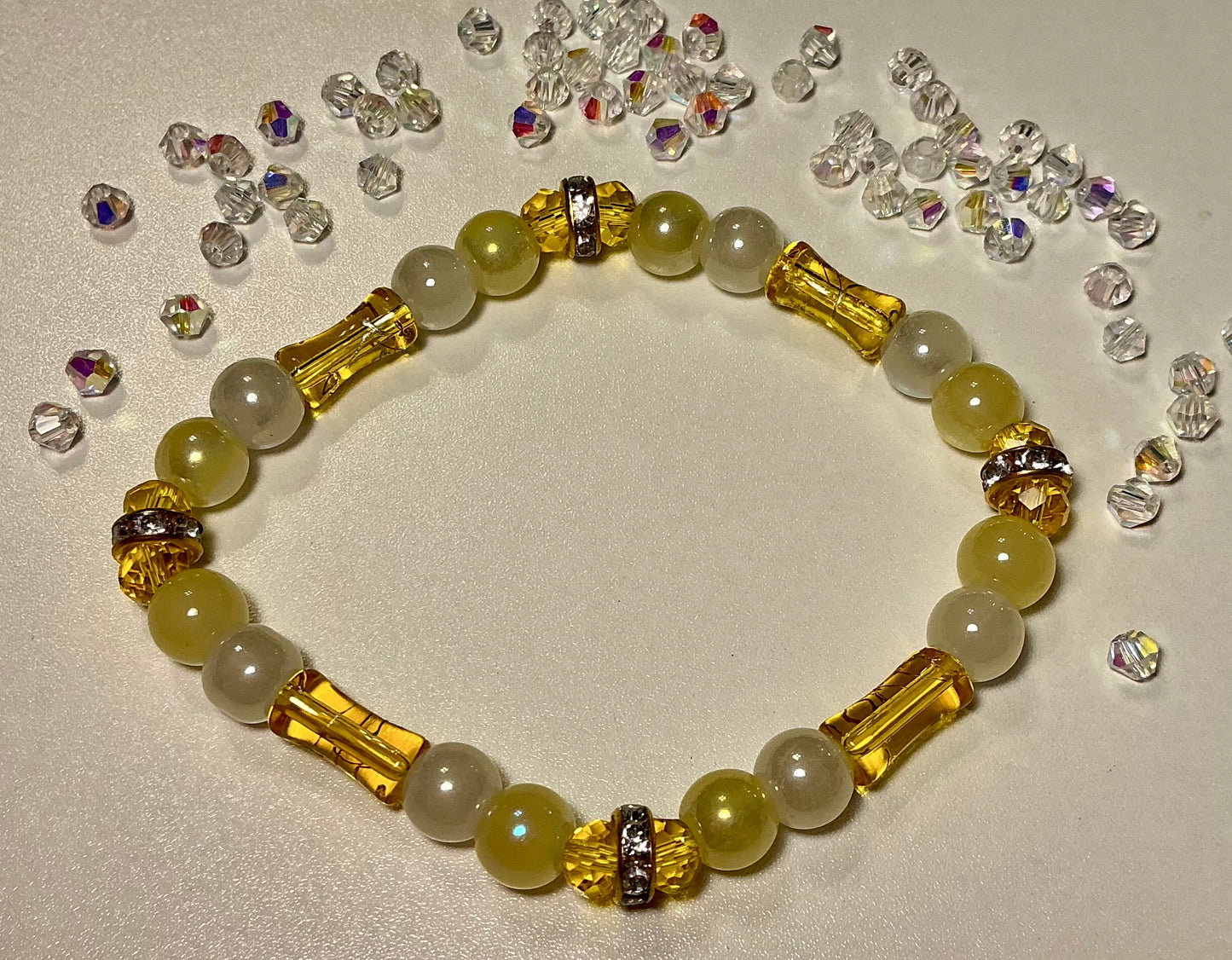 Glass Beaded and Rhinestone bracelet
