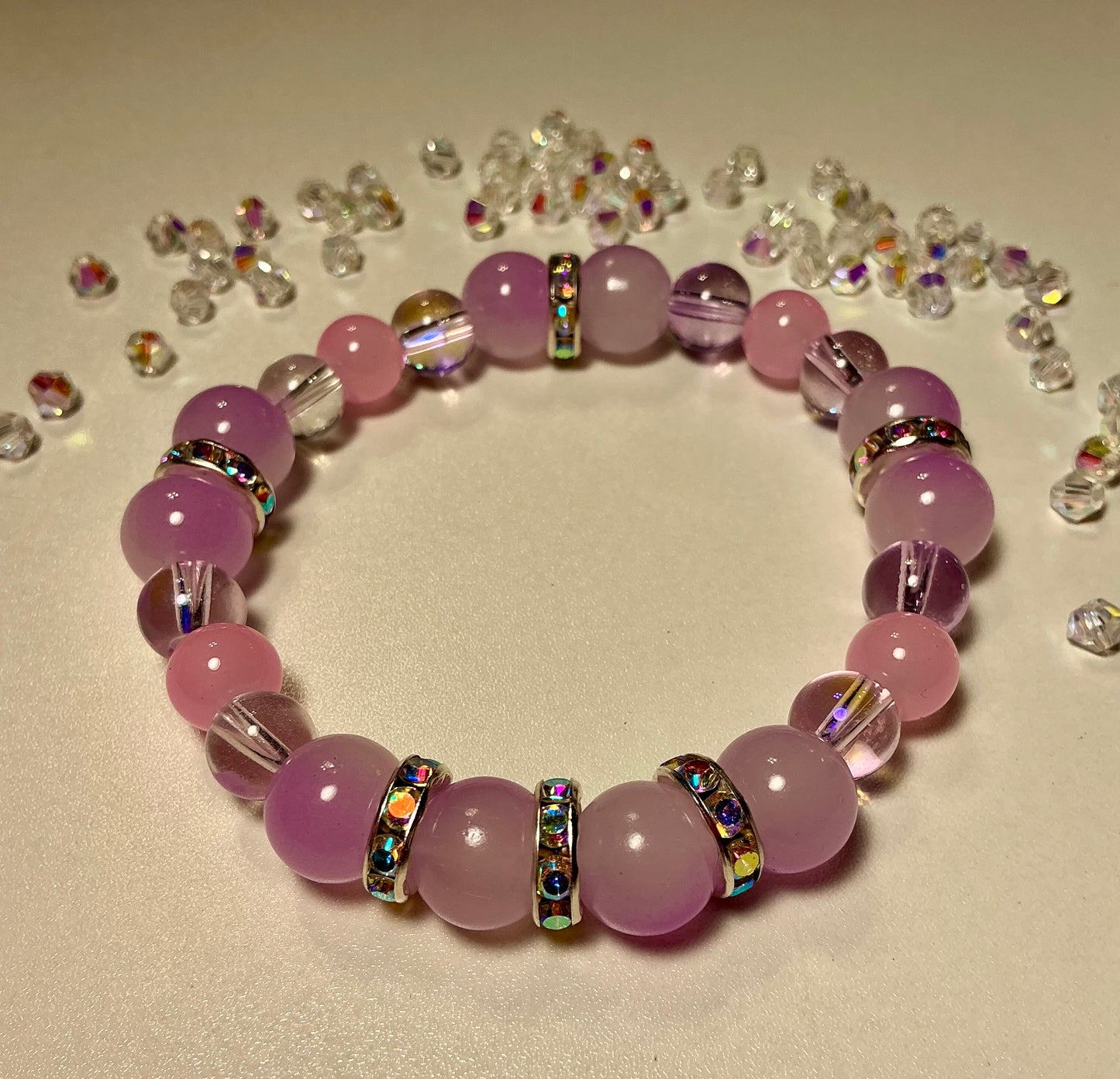 Glass Beaded and Rhinestone bracelet