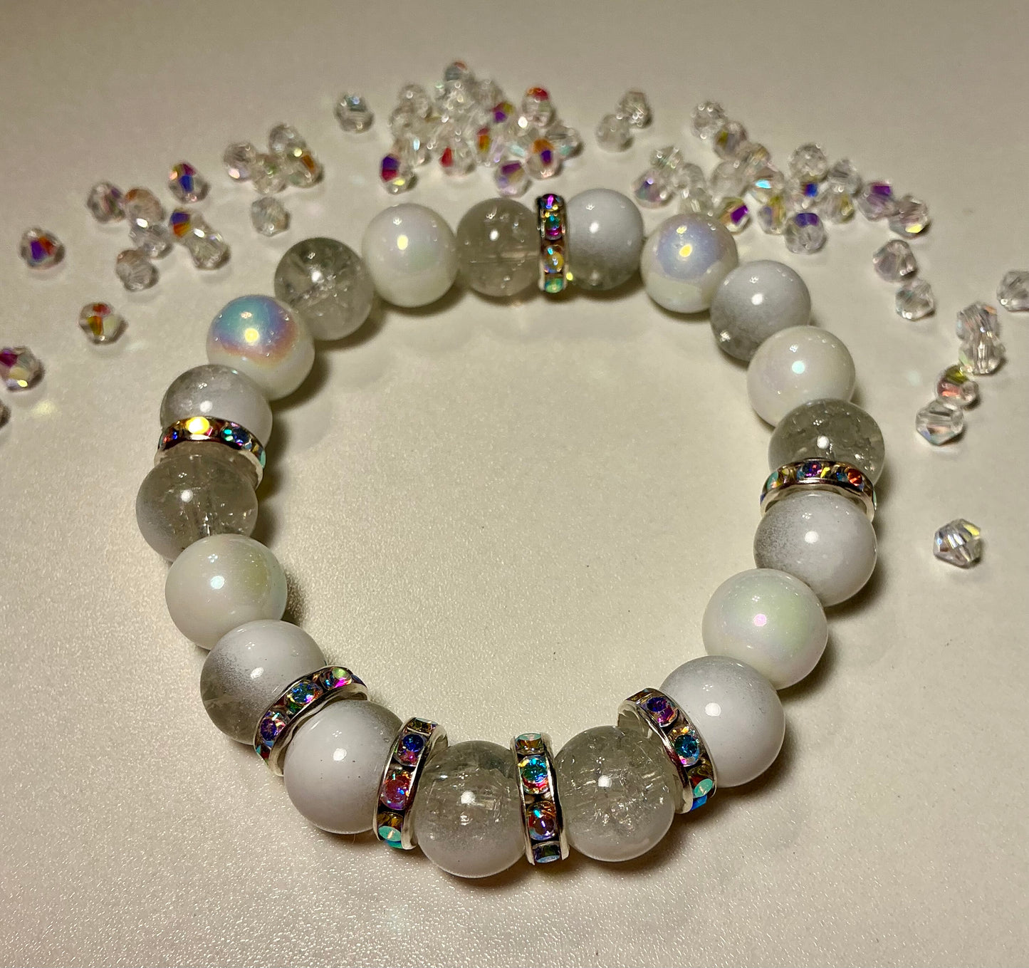 Glass Beaded and Rhinestone bracelet