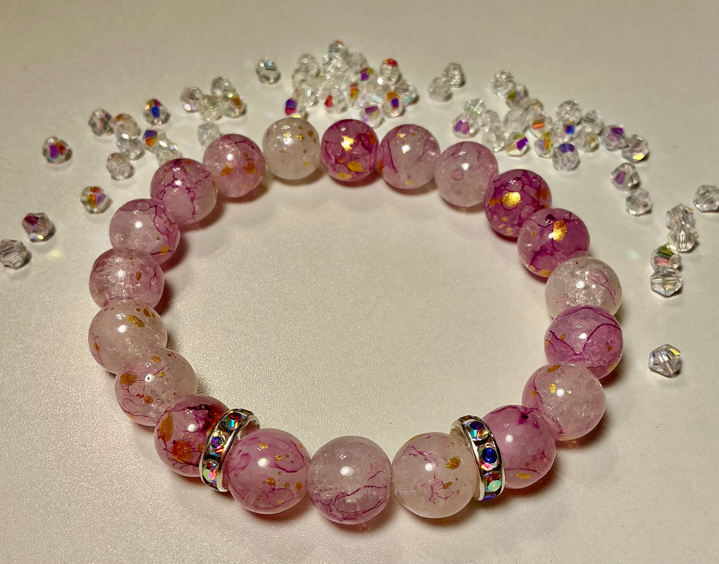 Glass Beaded and Rhinestone bracelet